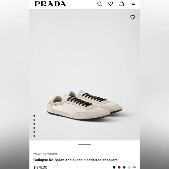 Prada Collapse Re-Nylon and suede elasticized sneakers - Picture 1 of 12